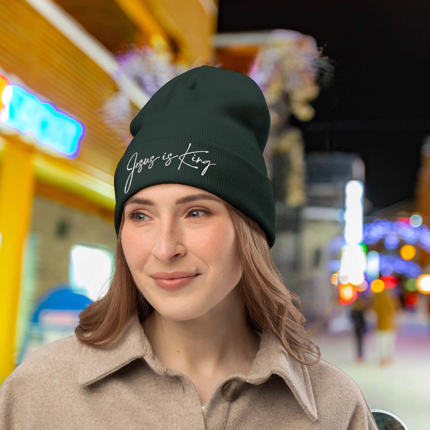 Jesus is King Knit Beanie