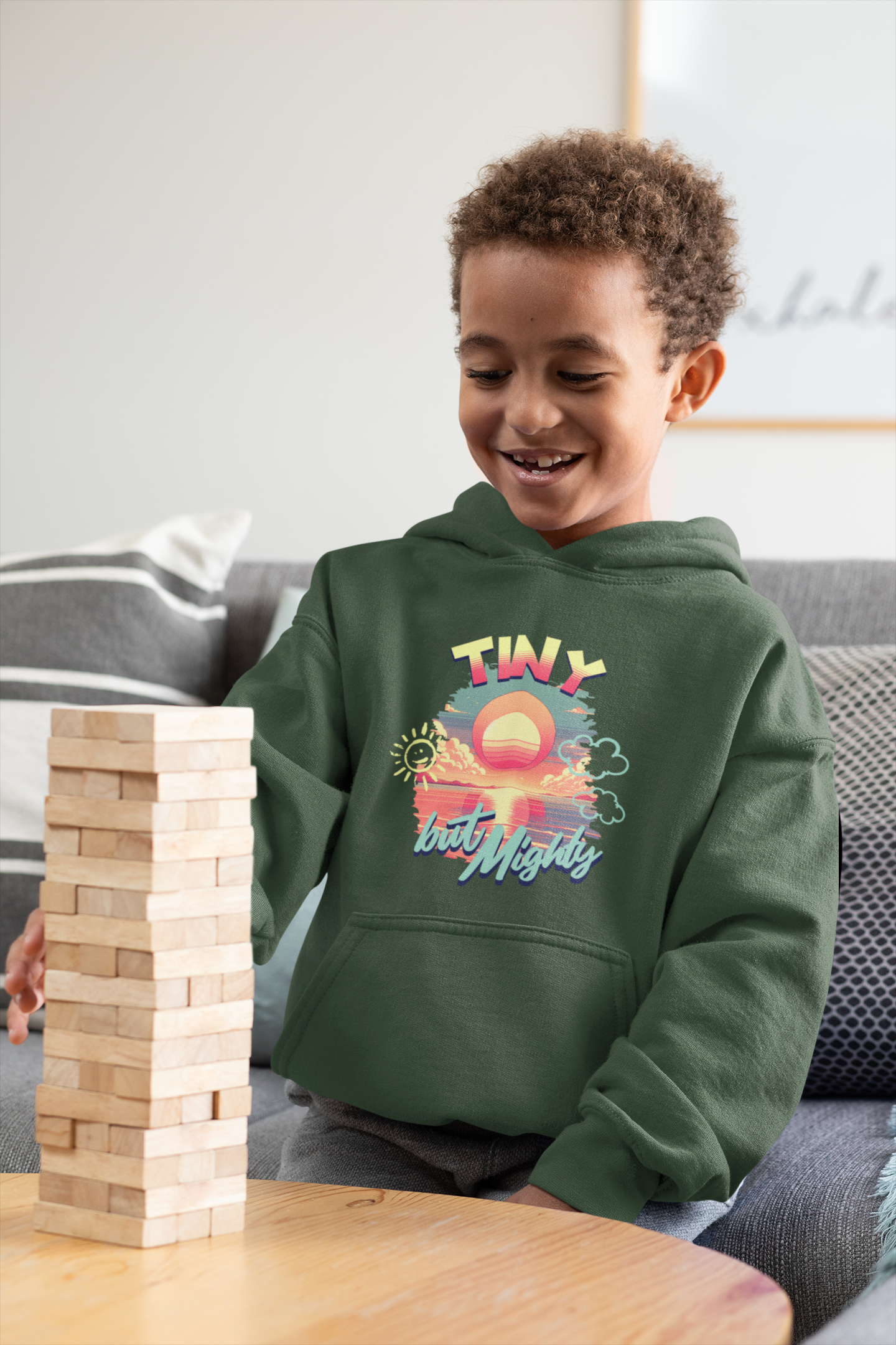 Youth Hoodie - Tiny but Mighty Design for Kids