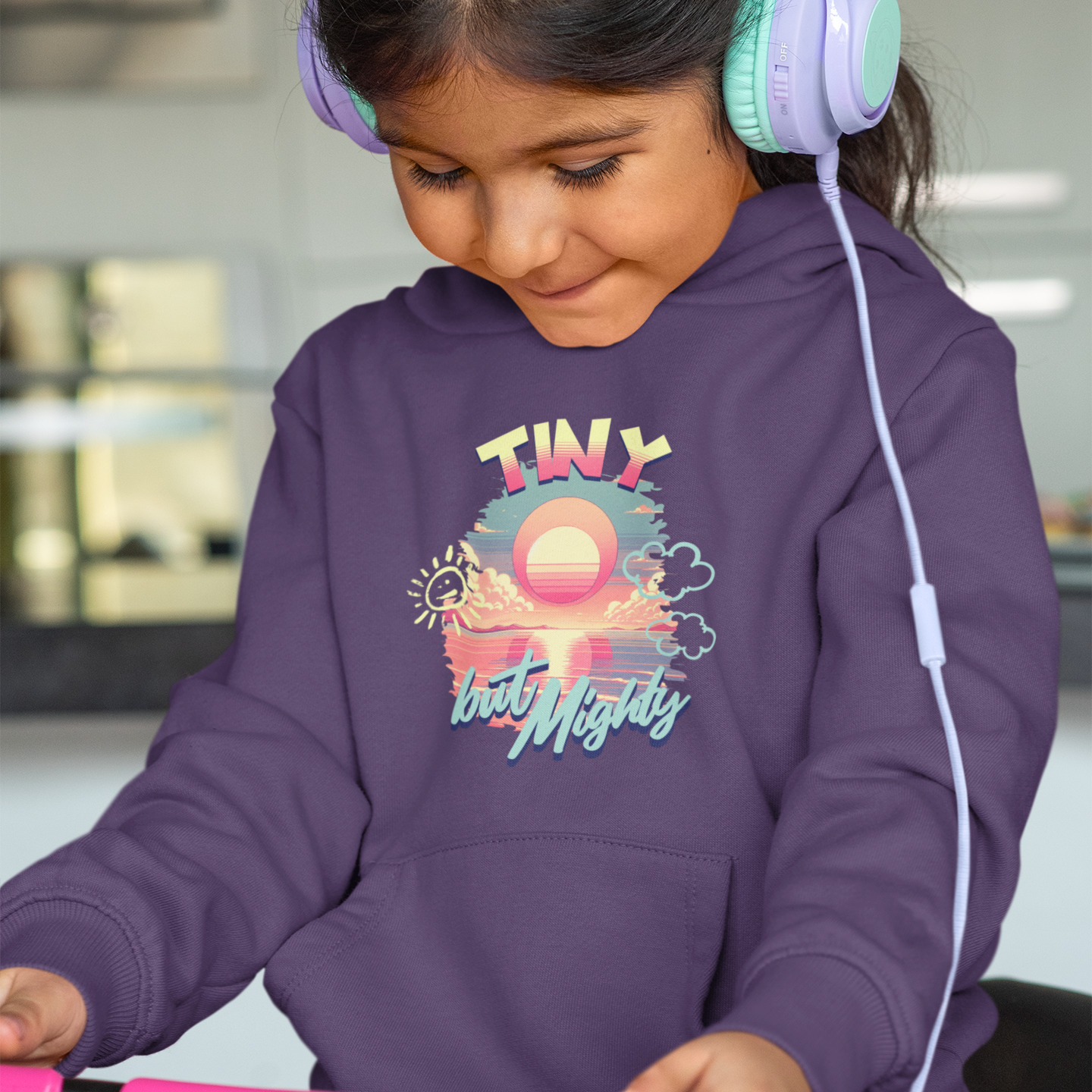 Youth Hoodie - Tiny but Mighty Design for Kids