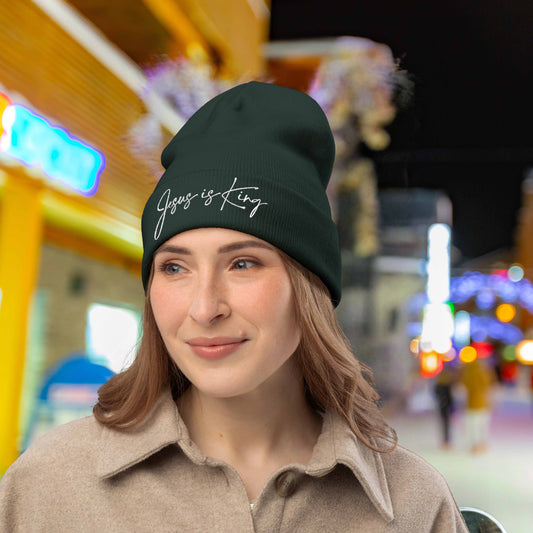 Jesus is King Knit Beanie